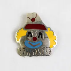 Clown Pin Brooch Designer Signed Nadine  #5/25 Colorful Enamel Vintage