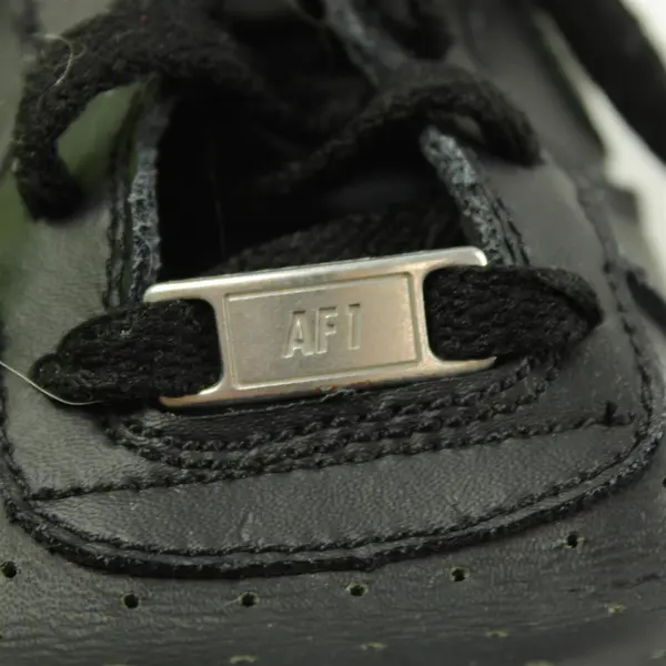 Nike Air Force 1 Low Youth 6 Black Leather Black Swoosh