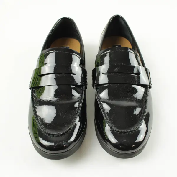 Lands' End  Black Patent Leather Penny Loafers Size 6