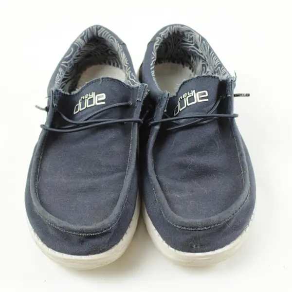 Hey Dude Wally Stretch Canvas Shoes Navy Blue Youth Size 6