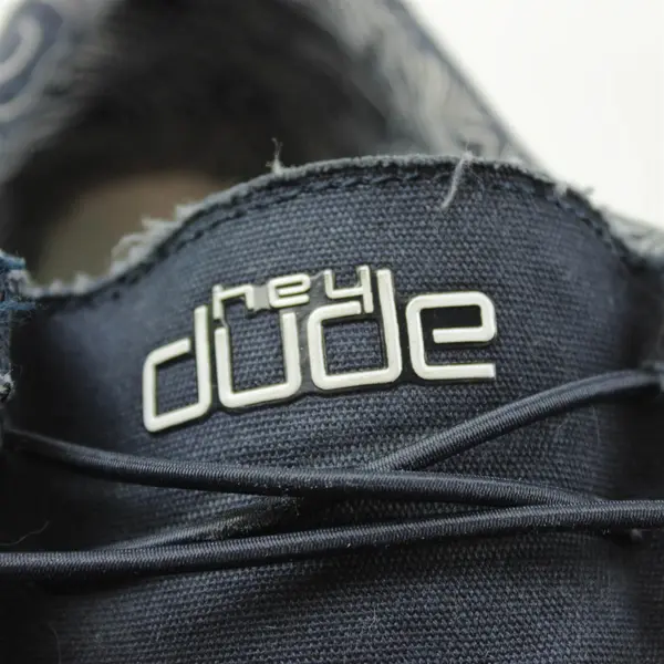 Hey Dude Wally Stretch Canvas Shoes Navy Blue Youth Size 6