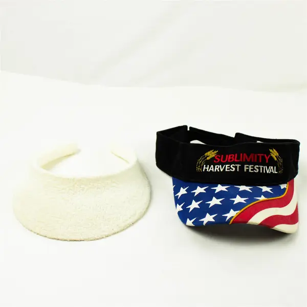 Lot of 2 Sublimity Sun Visors Harvest Festival Adjustable Black & Formed White