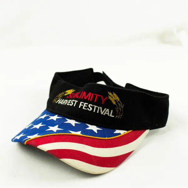 Lot of 2 Sublimity Sun Visors Harvest Festival Adjustable Black & Formed White