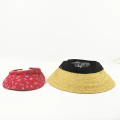 Lot of 2 Women's Sun Visors Colwood National Golf Club  & Red Pattern