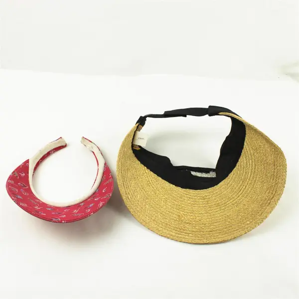 Lot of 2 Women's Sun Visors Colwood National Golf Club  & Red Pattern