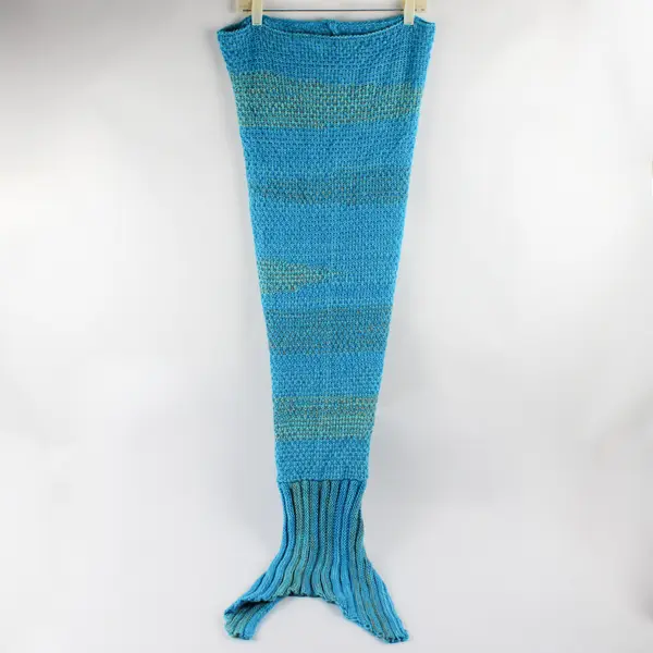 Handmade Knitted Various Blue Colors Stretchy Mermaid Tail - 50" Long