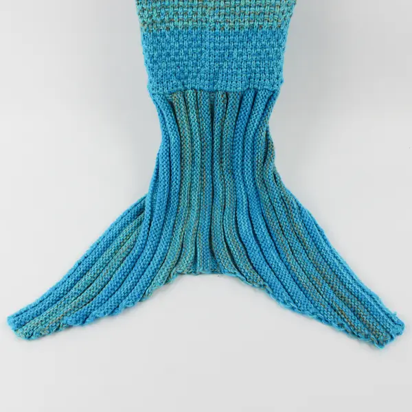 Handmade Knitted Various Blue Colors Stretchy Mermaid Tail - 50" Long