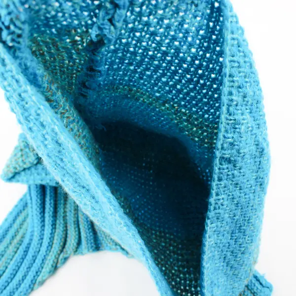 Handmade Knitted Various Blue Colors Stretchy Mermaid Tail - 50" Long