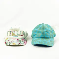 Lot of 2 Women's Adjustable Floral Baseball Caps Tropical Trends, Robin Ruth