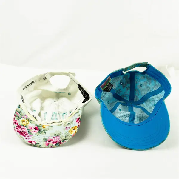 Lot of 2 Women's Adjustable Floral Baseball Caps Tropical Trends, Robin Ruth