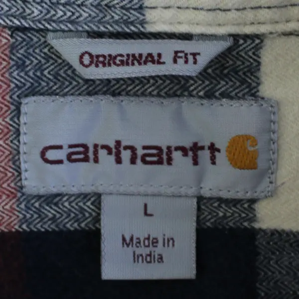 Carhartt Men's L Multicolor Plaid Heavyweight Original Fit Button Up Flannel