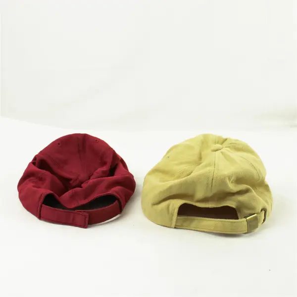 Lot of 2 Adjustable Baseball Caps Red W/CR & Brown W/Lake City