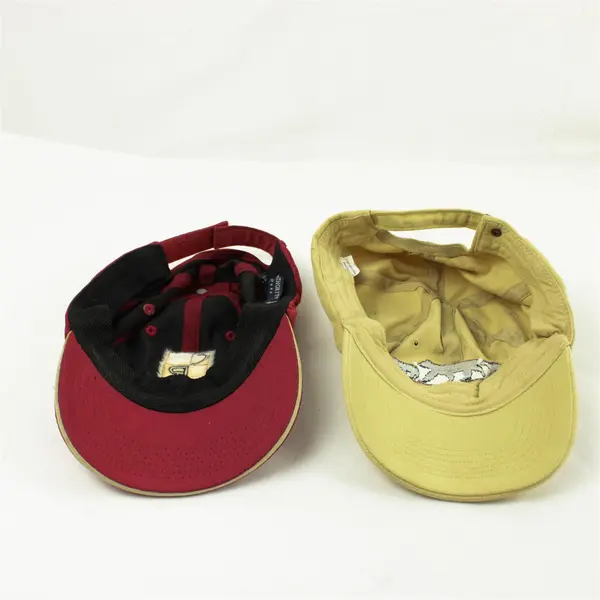 Lot of 2 Adjustable Baseball Caps Red W/CR & Brown W/Lake City