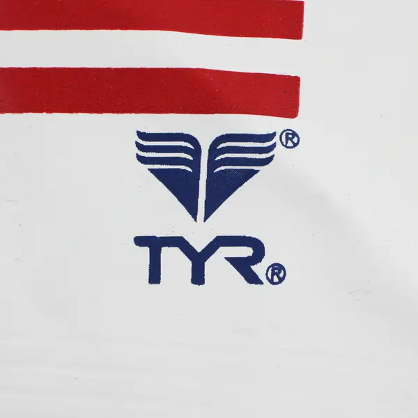 TYR Silicone Swim Cap White w/USA American Flag Design