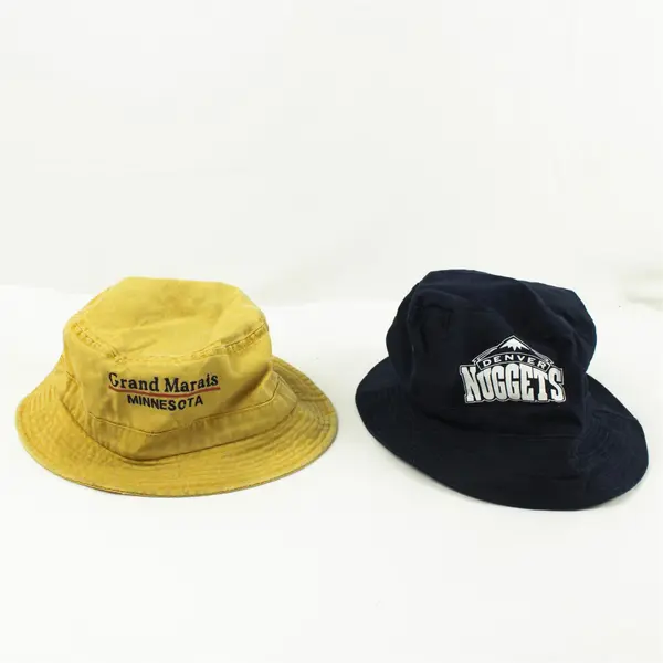 Lot of 2 Bucket Hats Yellow Minnesota & Blue Denver Nuggets