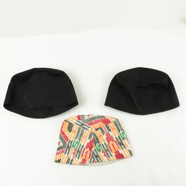 Lot of 3 Women's Bucket Hats Black & Geometric Patterned Pre-Owned