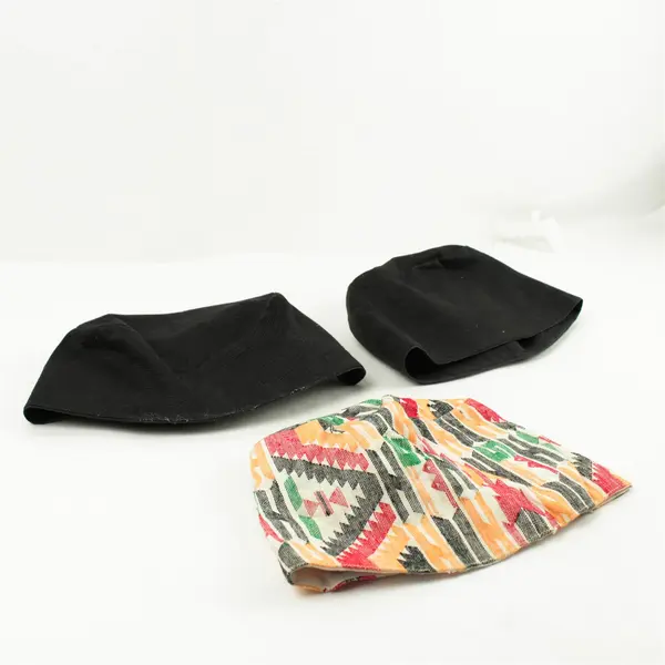 Lot of 3 Women's Bucket Hats Black & Geometric Patterned Pre-Owned