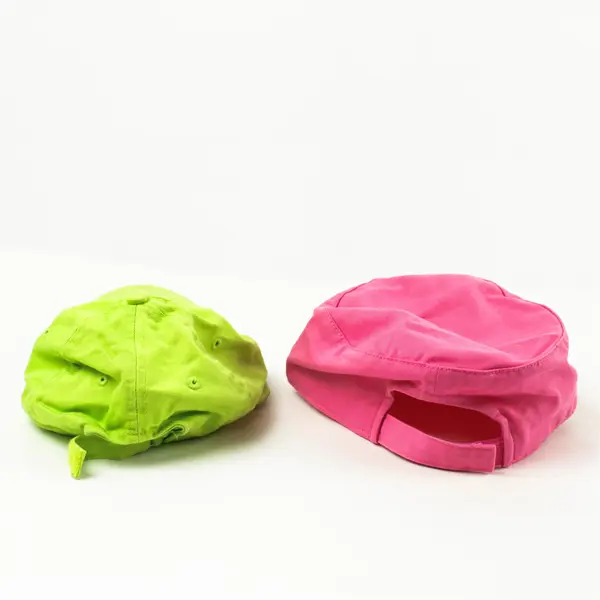 Lot of 2 Adjustable Baseball Caps Pink W & Neon Green Allstars