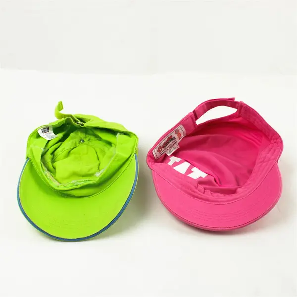 Lot of 2 Adjustable Baseball Caps Pink W & Neon Green Allstars