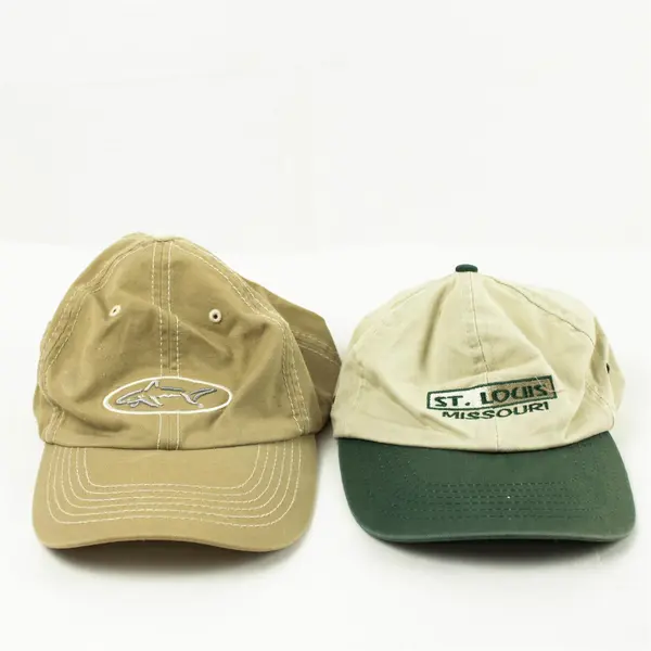 Lot of 2 Adjustable Baseball Caps Brown Greg Norman & Beige St. Louis, Mo