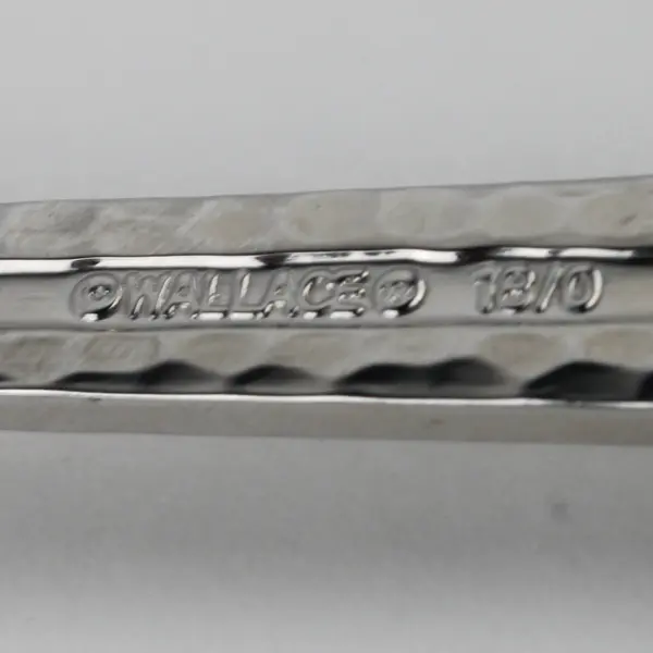 Lot Of 2 Wallace Silver Continental Hammered Pat 18/0 SS Serving Spoon & Fork