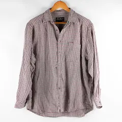 Eddie Bauer Men's L Red Plaid Lightweight 100% Cotton Button Up Shirt