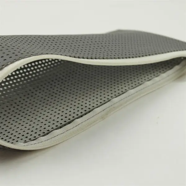 Silver Perforated Clutch Makeup Bag Evening Cosmetic Pouch Zip Closure