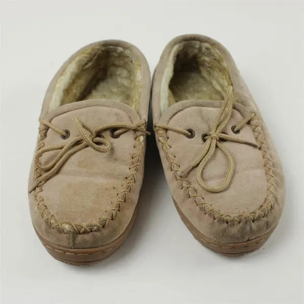 Old Friend Women's Warm Sheepskin Fleece Lined Leather Loafer Moccasin Size 7