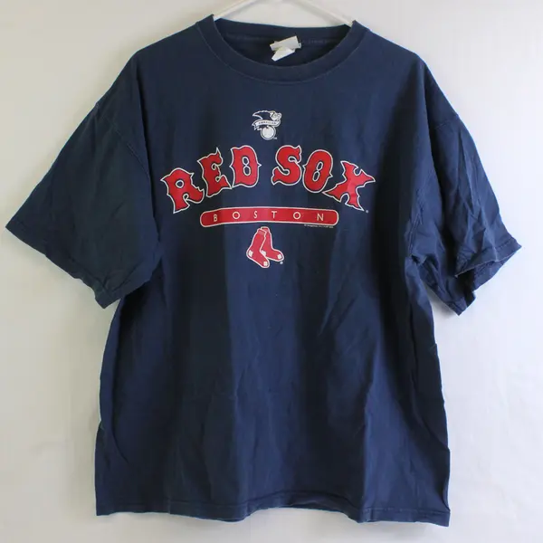 Vintage Lee Sport Men's XL Blue 100% Cotton Boston Red Sox Short Sleeve T-Shirt