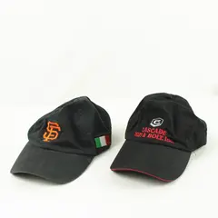 Lot of 2 Adjustable Black Baseball Caps - SF Giants & Cascade Nuts & Bolts
