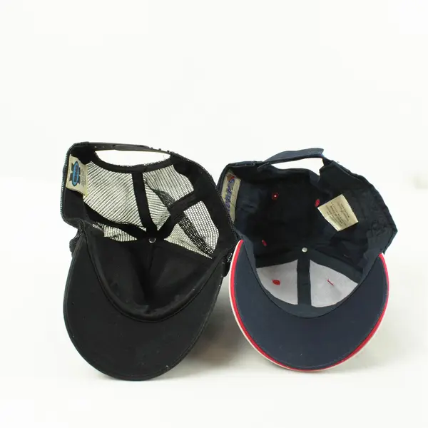 Lot of 2 Adjustable Baseball Caps Blue VFW Madrid IA & Black VFW Madrid IA