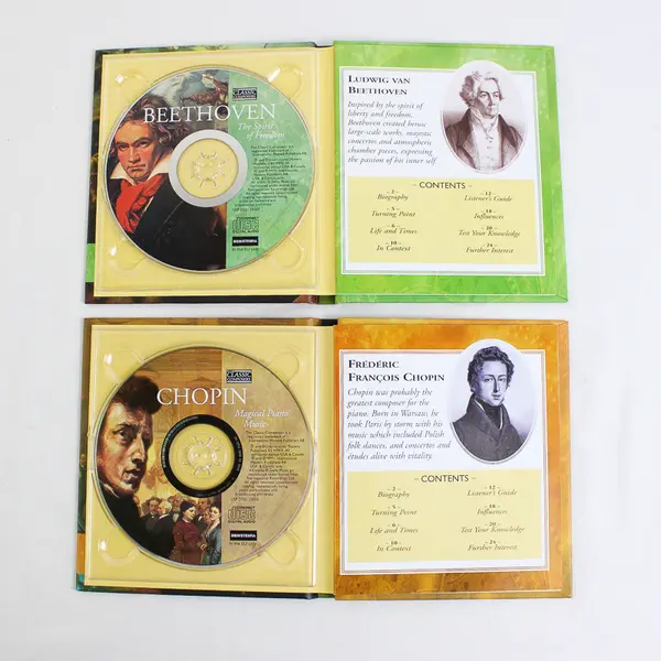Lot of 2 Classic Composers CD/Book Combo Early Romantic Chopin/Beethoven 2005