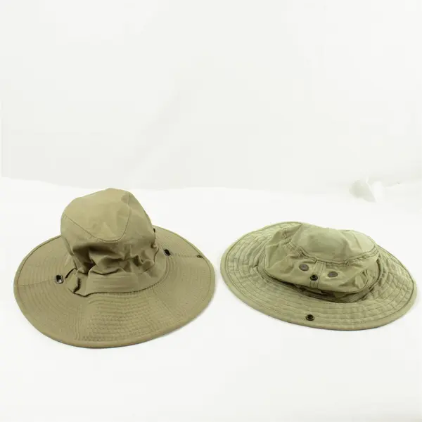 Lot of 2 Khaki Hats Floppy Men's Size L & M Sun Travel
