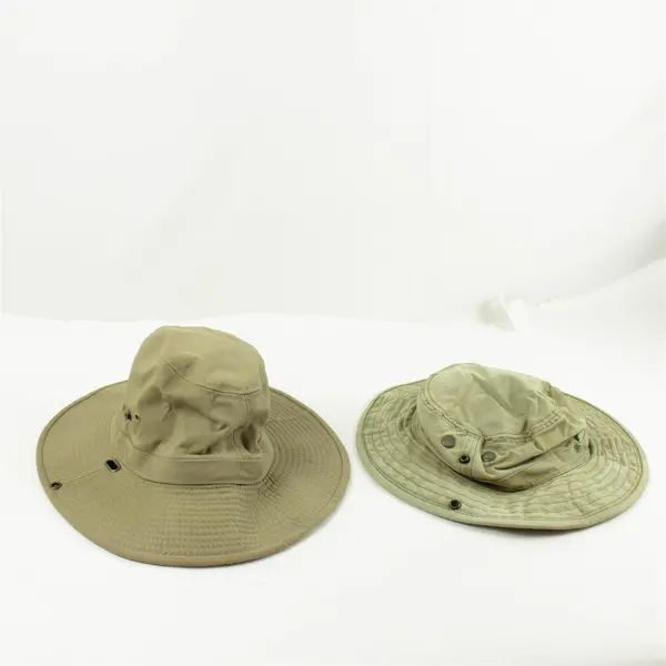 Lot of 2 Khaki Hats Floppy Men's Size L & M Sun Travel