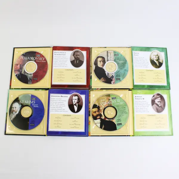 Lot of 4 Classic Composers CD/Book Combo -Late Romantic Strauss, Brahms, Liszt