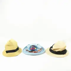 Lot of 3 Women's Bucket Hats Vintage Aloha Blue & 2 Straw-Colored