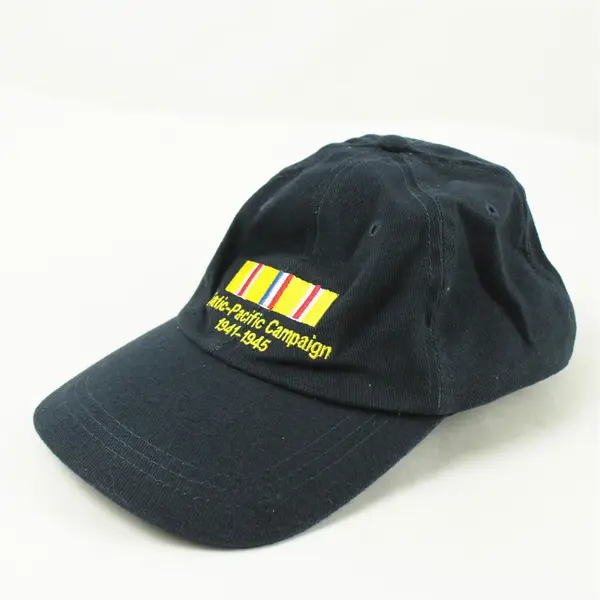 Lot of 2 Adjustable Dark Blue Baseball Caps Asiatic-Pacific Campaign 1941-1945