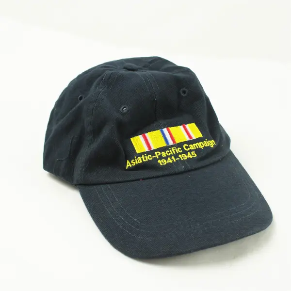 Lot of 2 Adjustable Dark Blue Baseball Caps Asiatic-Pacific Campaign 1941-1945