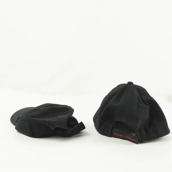 Lot of 2 Adjustable Baseball Caps Black Portland Winterhawks & Black Stavin