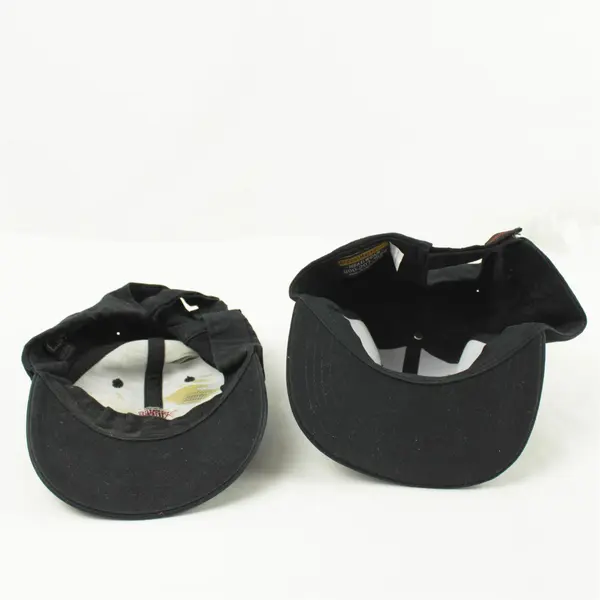 Lot of 2 Adjustable Baseball Caps Black Portland Winterhawks & Black Stavin