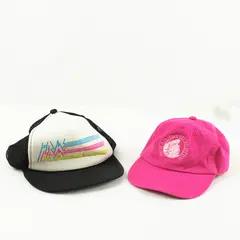 Lot of 2 Adjustable Baseball Caps Pink Durango & Silverton & Black W/Neon