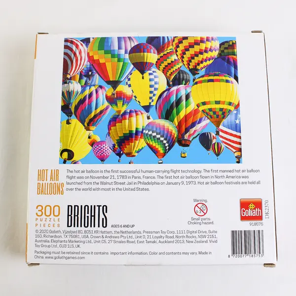 Brights Hot Air Balloon 300 Pc. Jigsaw Puzzle Complete DK2370