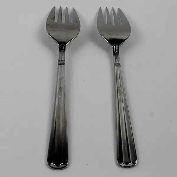 Lot of 2 Wallace Silver Centennial Pattern 18/10 SS Large Cold Meat Fork 9" Rare