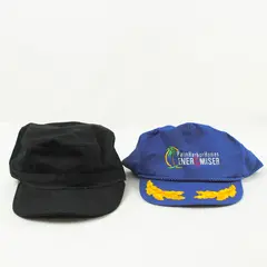 Lot of 2 Hats  Black Engineer Hat & Blue Palm Harbor Homes Adjustable Cap