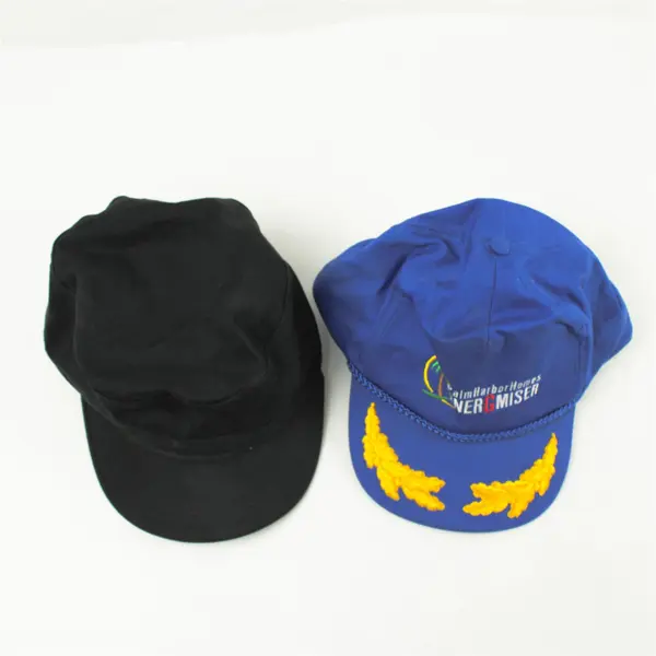 Lot of 2 Hats  Black Engineer Hat & Blue Palm Harbor Homes Adjustable Cap