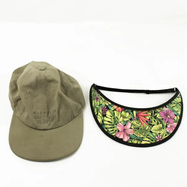 Lot of 2 Hats Men's Brown Mountain Hardwear Adjustable & Sun Visor Tropical