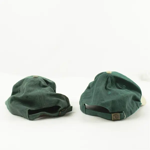 Lot of 2 Adjustable Baseball Caps Green/Brown Cummins & Green Buster's