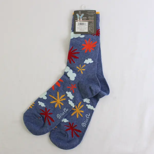 NWT Blue Q Socks Men's Shoe Size 7-12 Crew Height Blue Carpe Diem