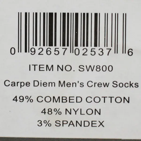 NWT Blue Q Socks Men's Shoe Size 7-12 Crew Height Blue Carpe Diem