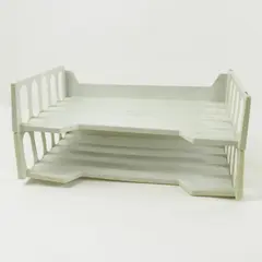 Lot of 2 Stackable Desk Organizer Shelves Office Paper & Folder Storage